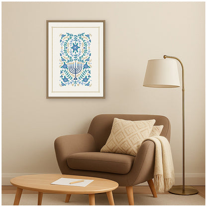 VYD Hanukkah Garden by Vicky Yorke Framed Canvas Wall Art Print