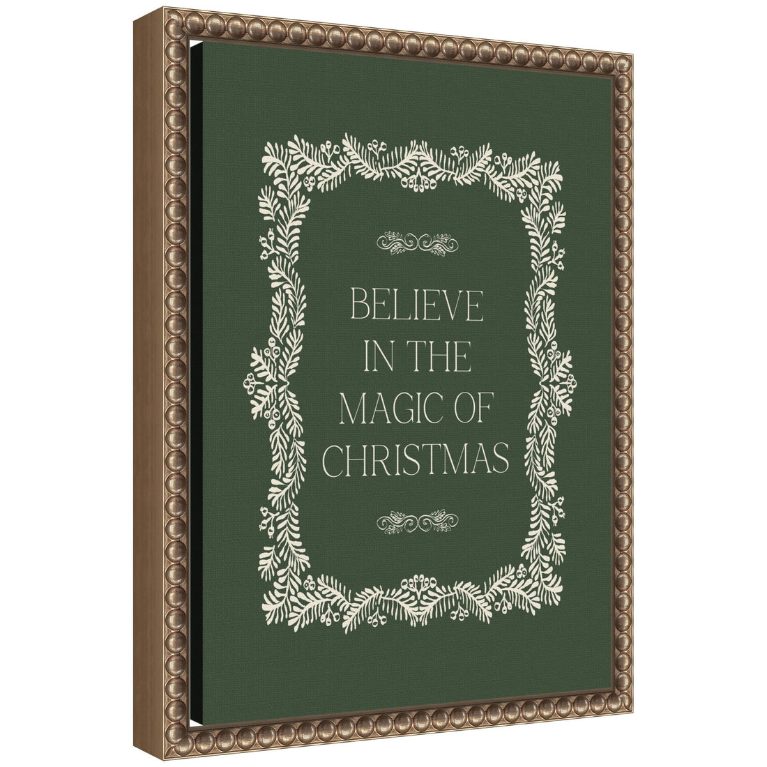 Christmas Magic Green by Kikiandnim Framed Canvas Wall Art Print
