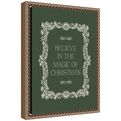 Christmas Magic Green by Kikiandnim Framed Canvas Wall Art Print