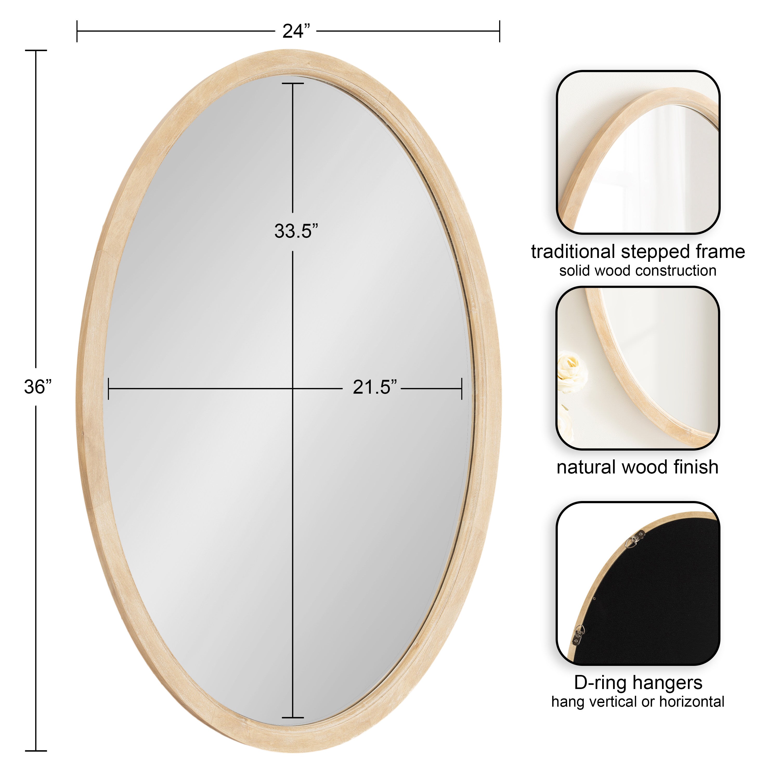 Hogan Oval Framed Mirror