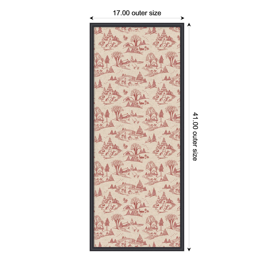 Kate and Laurel Framed Fabric Pinboard Wonderland Red Toile