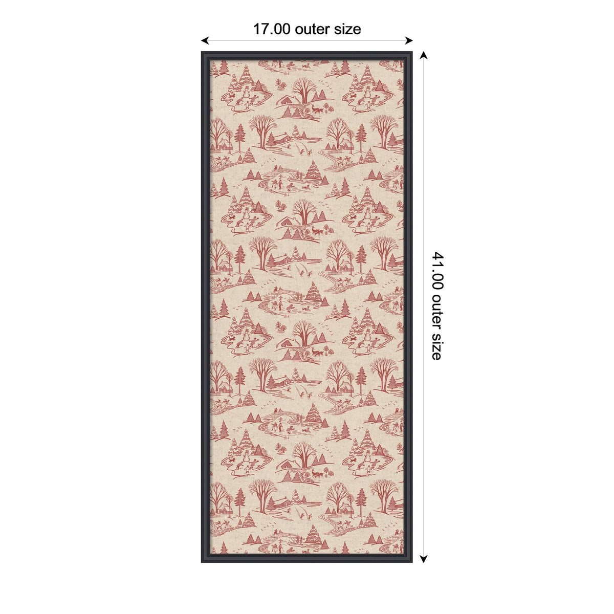 Kate and Laurel Framed Fabric Pinboard Wonderland Red Toile