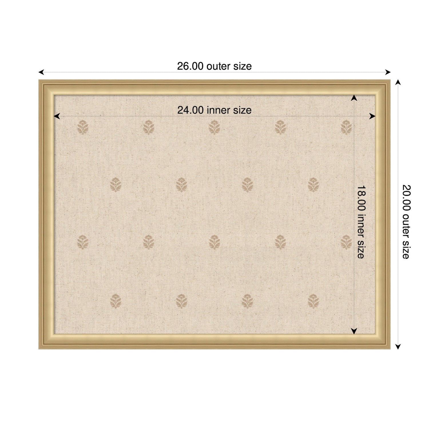 Pinboard Beige Botanical Block Print