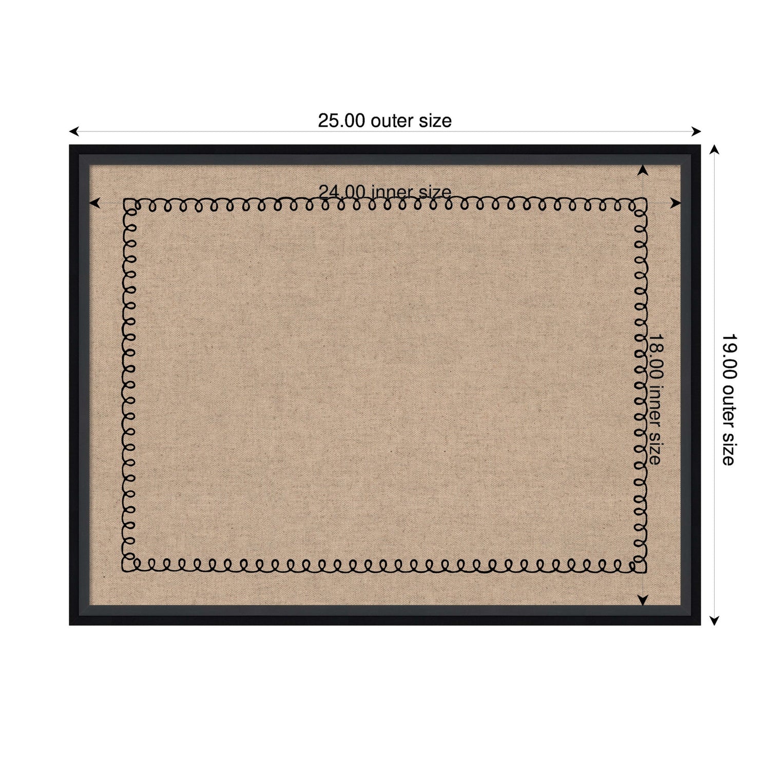 Pinboard Black Scallop Print