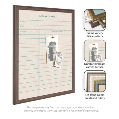 Framed Fabric Pinboard Linen Library Card Wall Organization