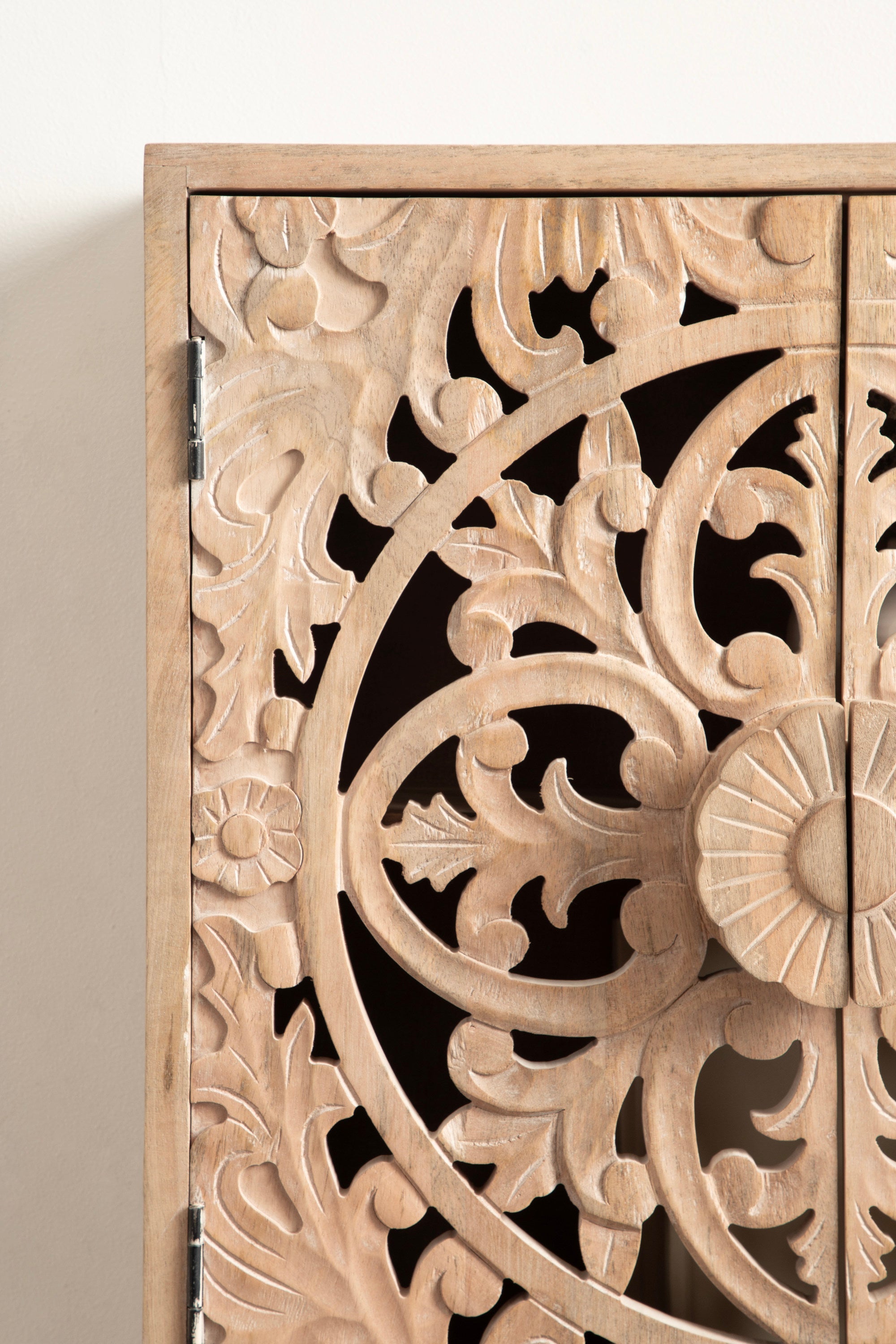 Saanvi Carved Wood Wall Cabinet