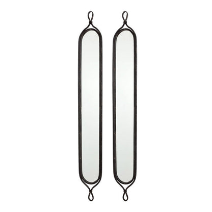 Tall Narrow Mirrors, Set of 2- Black