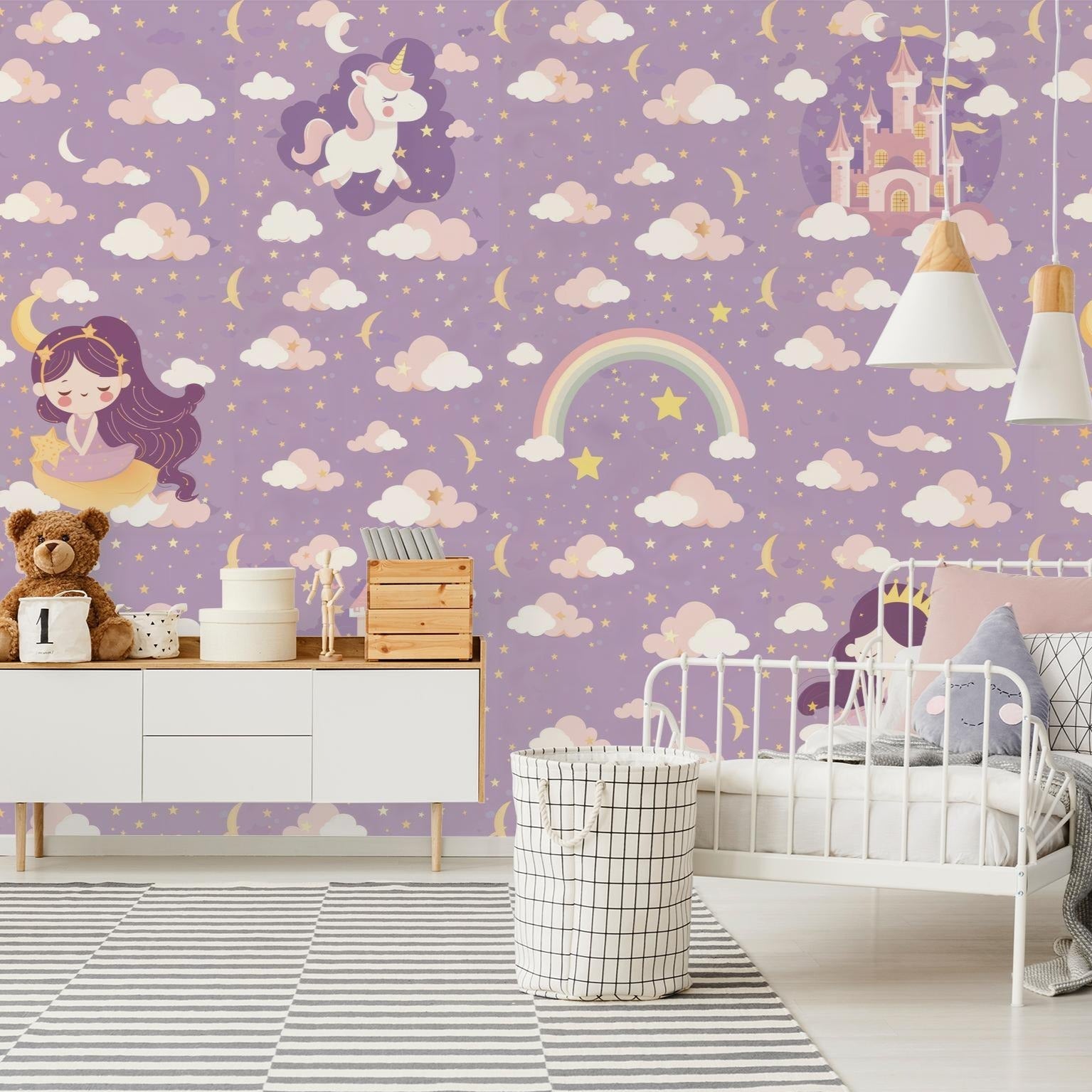 Lavender Stardust Wallpaper - 8 FT H X 11 FT W LUXE P&amp;S