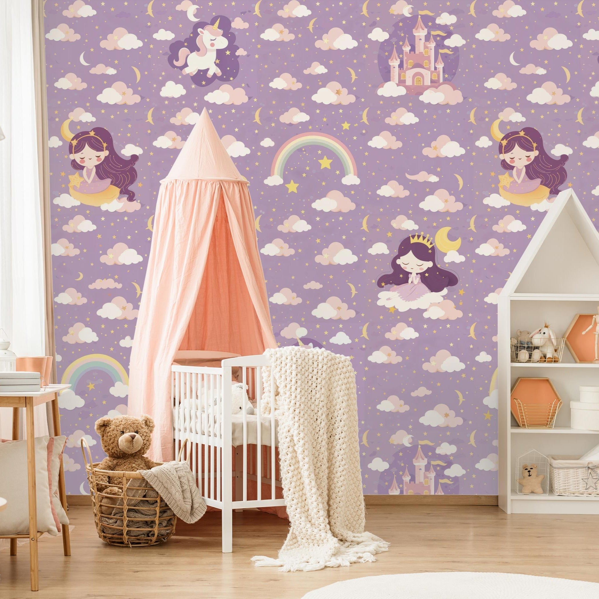 Lavender Stardust Wallpaper - 8 FT H X 11 FT W LUXE P&amp;S