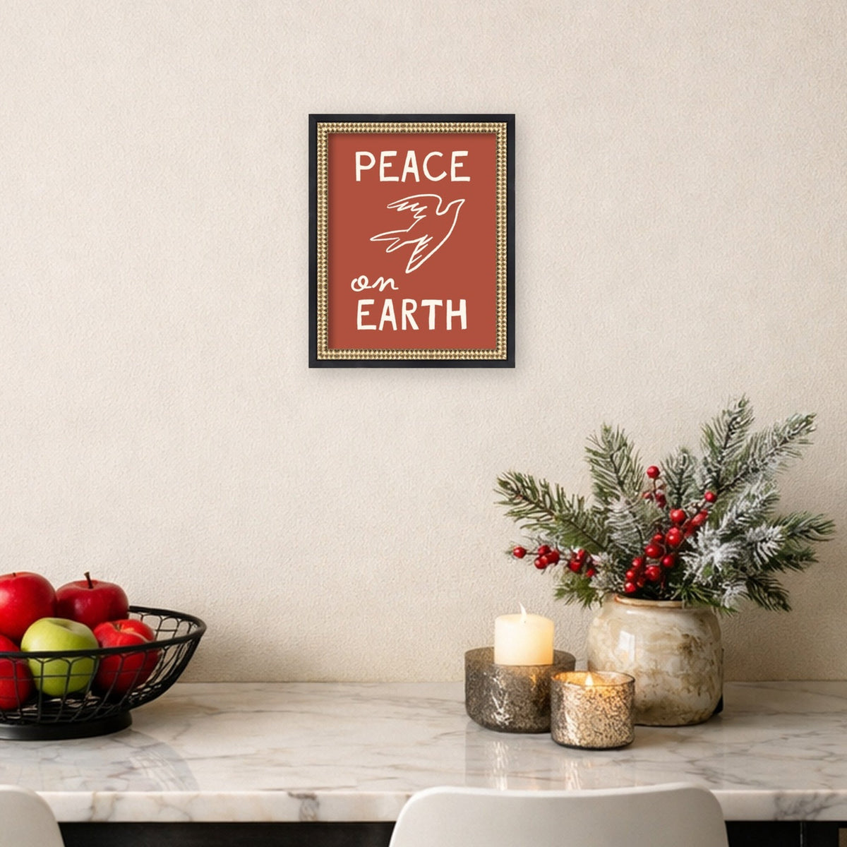 Peace on Earth by Kikiandnim Framed Mounted Canvas Wall Art Print