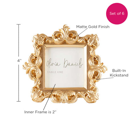Royale Gold Baroque Place Card/Photo Holder (Set of 6)