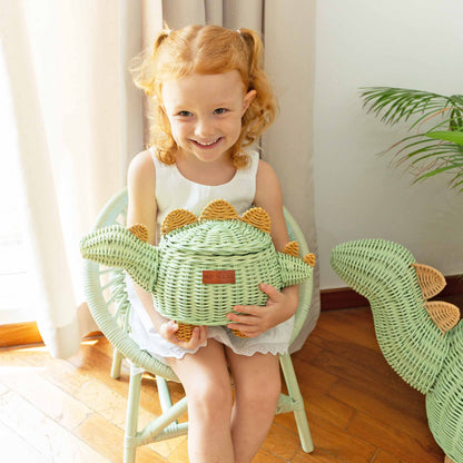 Dinosaur Basket Small - Mint Green