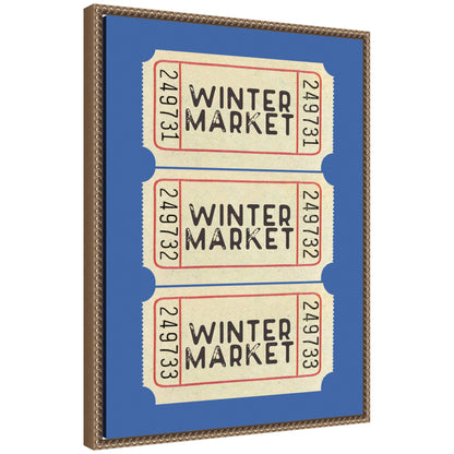 Winter Market Ticket by Kikiandnim Framed Canvas Wall Art Print