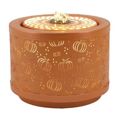 Small Orange Pumpkins Lighted Fountain