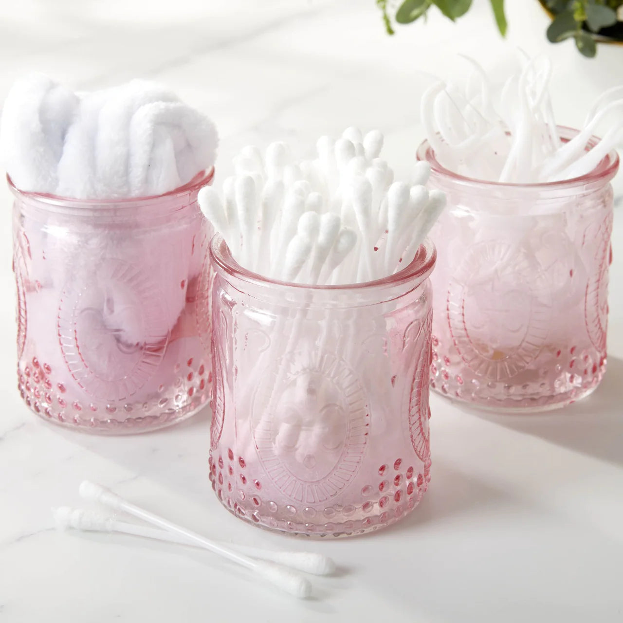 Vintage Pink Glass Tea Light Holder (Set of 4)