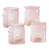 Vintage Pink Glass Tea Light Holder (Set of 4)