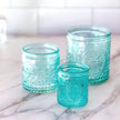 Nesting Vintage Blue Glass Tea Light Holder (Set of 3)