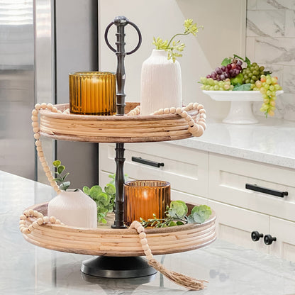 Ribbed Amber Glass Votive Candle Holder (Set of 6)