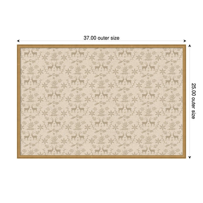Framed Fabric Magnetic Board Reindeer Linen Wall Organization