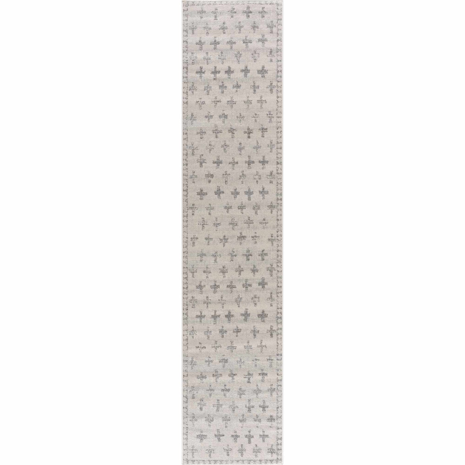 Tigris Swiss Cross Ivory&amp;Gray Area Rug