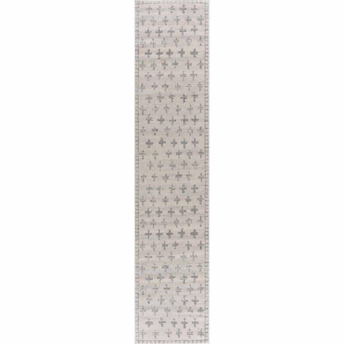 Tigris Swiss Cross Ivory&amp;Gray Area Rug