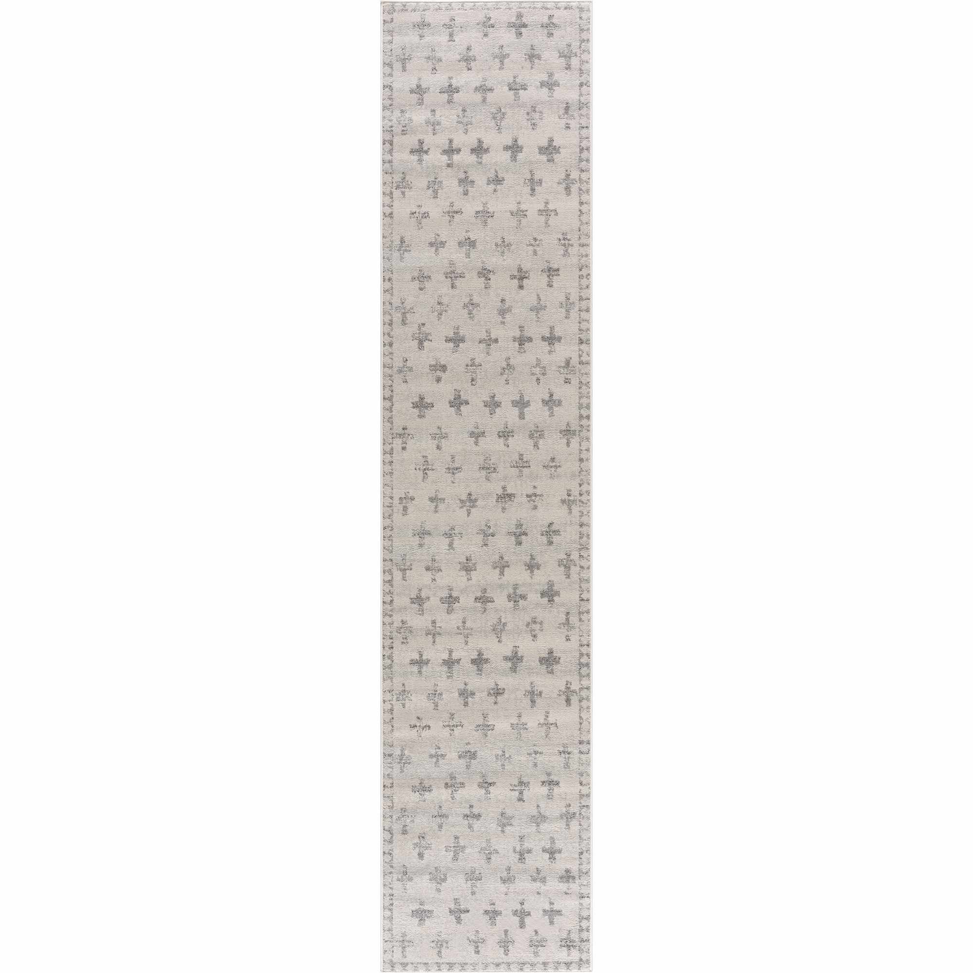 Tigris Swiss Cross Ivory&amp;Gray Area Rug