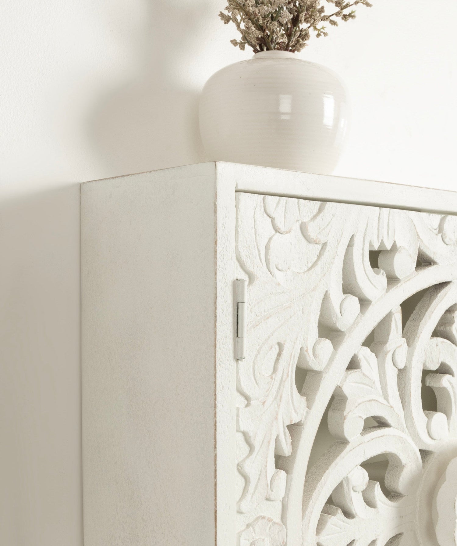 Saanvi Carved Wood Wall Cabinet