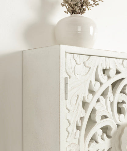 Saanvi Carved Wood Wall Cabinet