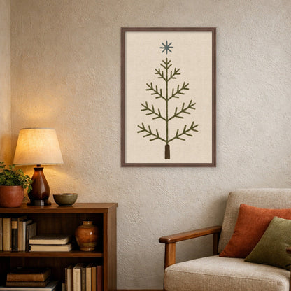 Kate and Laurel Framed Fabric Pinboard Scandi Tree Linen