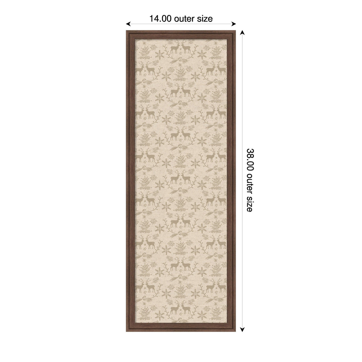 Framed Fabric Magnetic Board Reindeer Linen Wall Organization