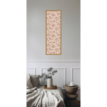 Framed Fabric Magnetic Board Wonderland Red Toile Wall Organization
