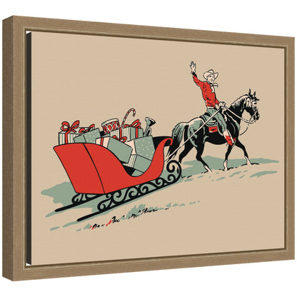 Christmas Cowboy by Megan Ryan Framed Canvas Wall Art Print
