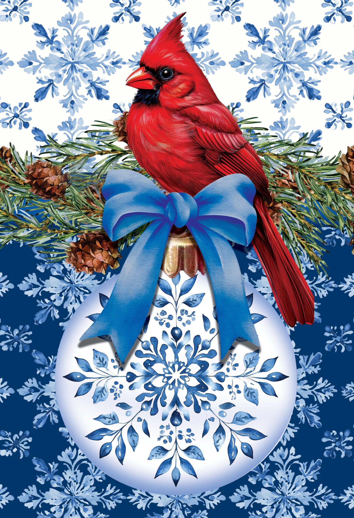 Snowflake Cardinal- Wind Current Flag