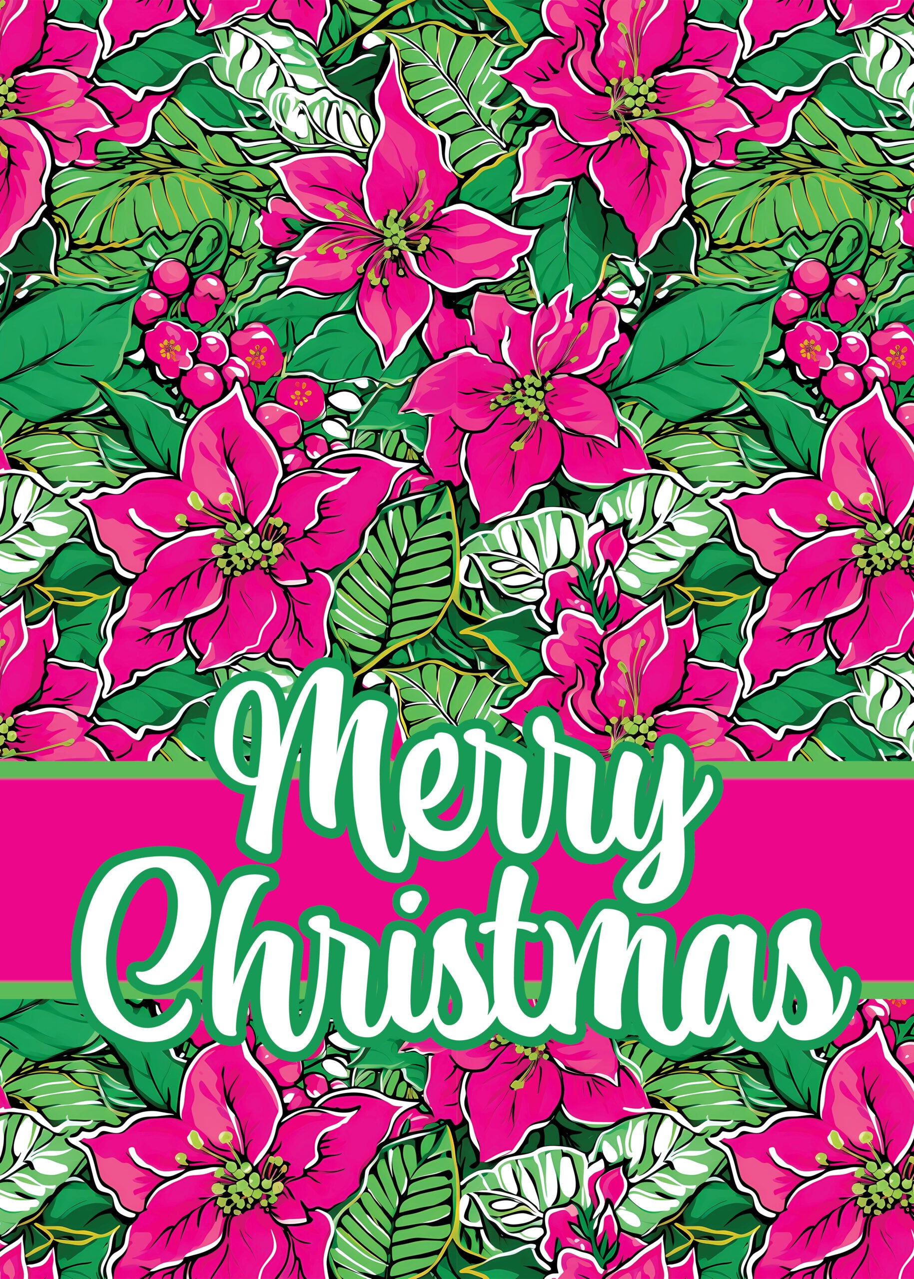 Pink Poinsettia Background- Wind Current Flag