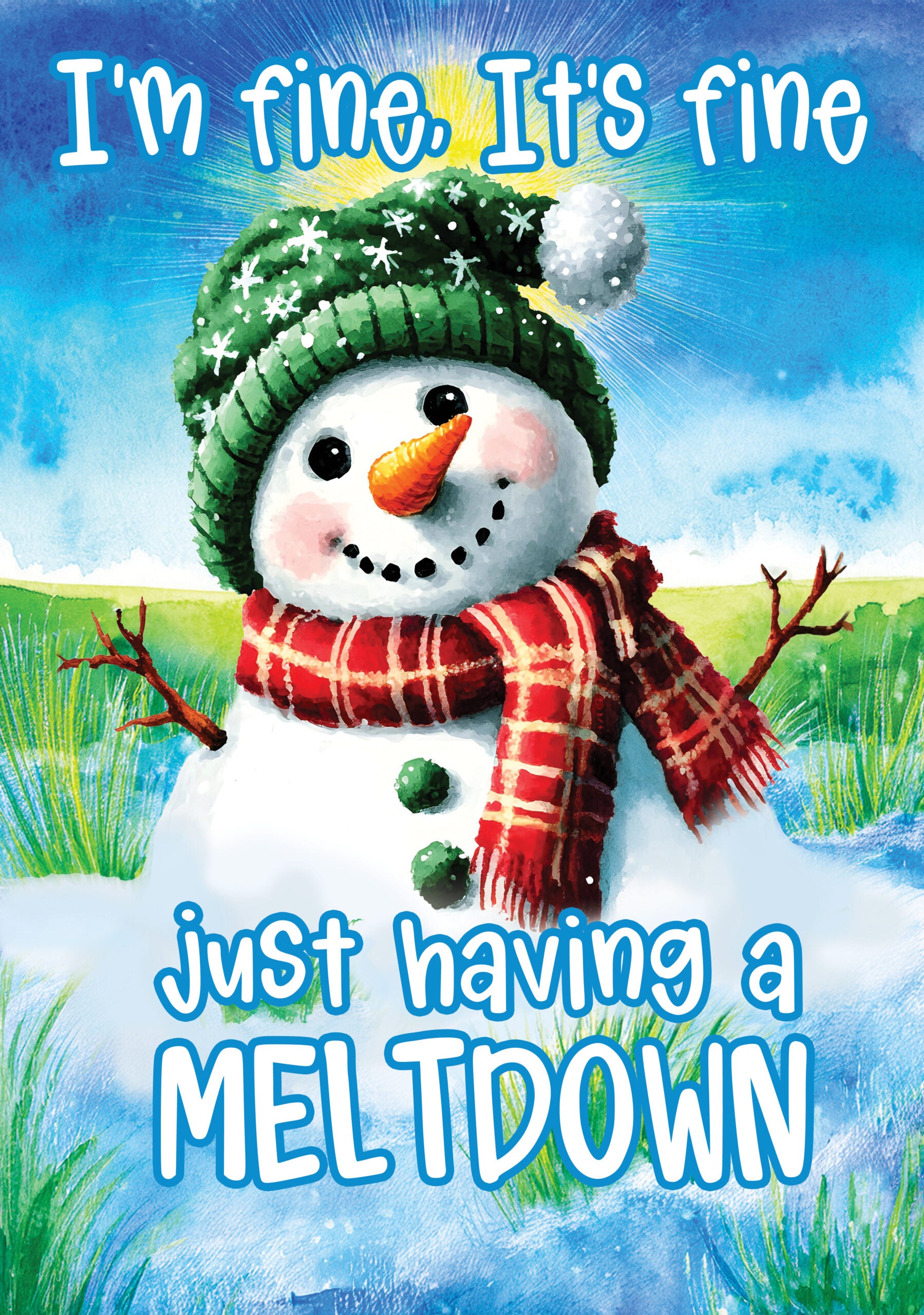 Melting Snowman- Wind Current Flag