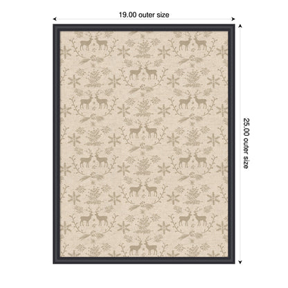Framed Fabric Magnetic Board Reindeer Linen Wall Organization