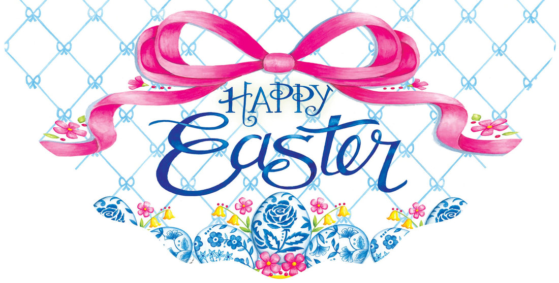 Vinyl Bunting-Chinoiserie Eggs