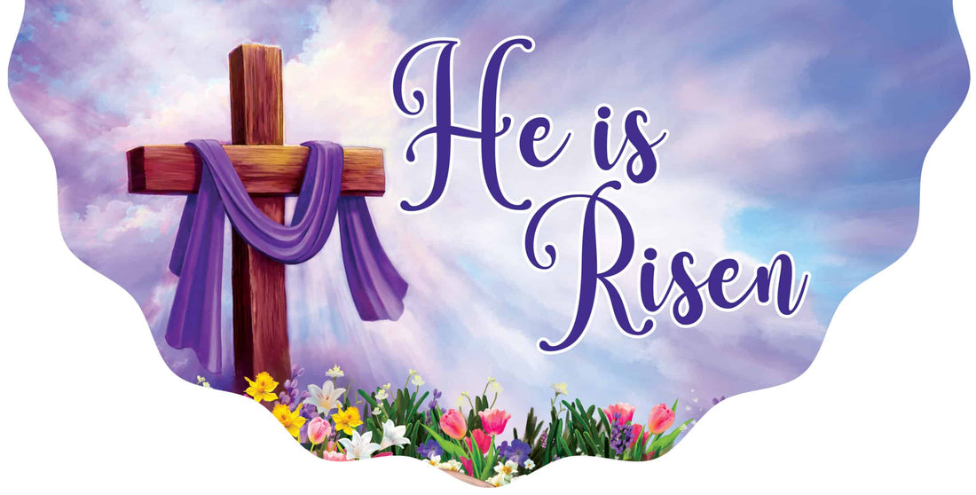 Vinyl Bunting-Cross and Flowers