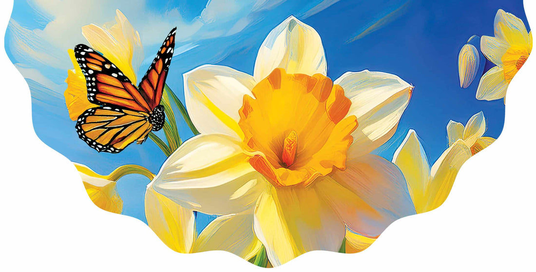 Vinyl Bunting-Daffodils and Butterfly