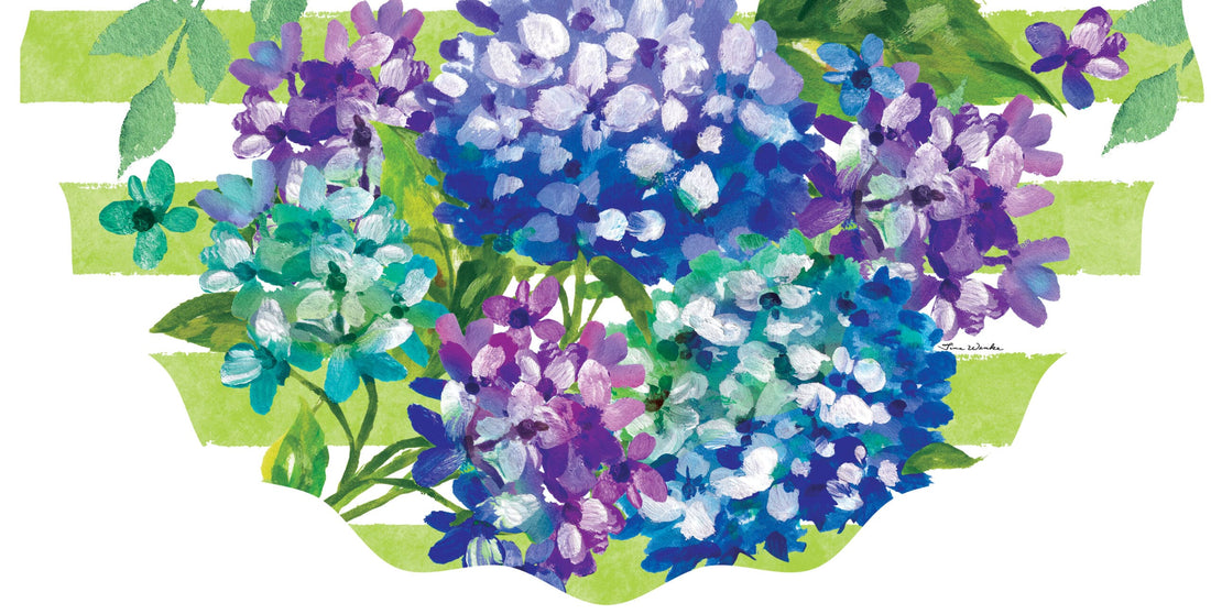 Vinyl Bunting-Striped Hydrangeas