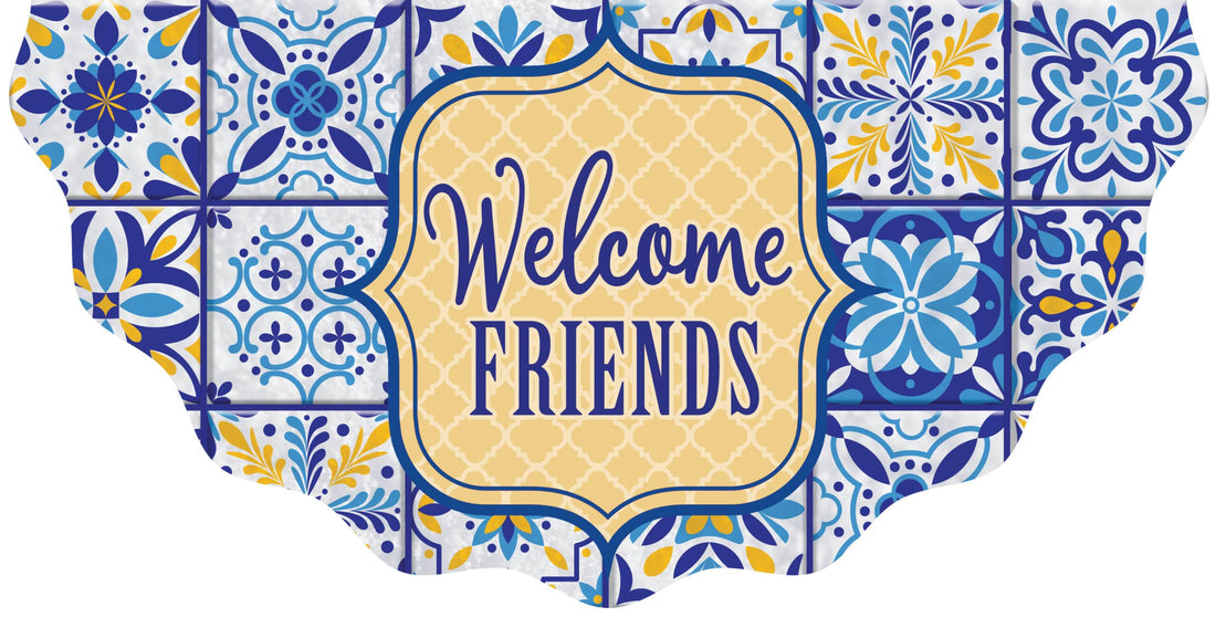 Vinyl Bunting-Blue and Yellow Tile