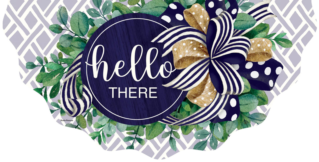 Vinyl Bunting-Eucalyptus on Navy