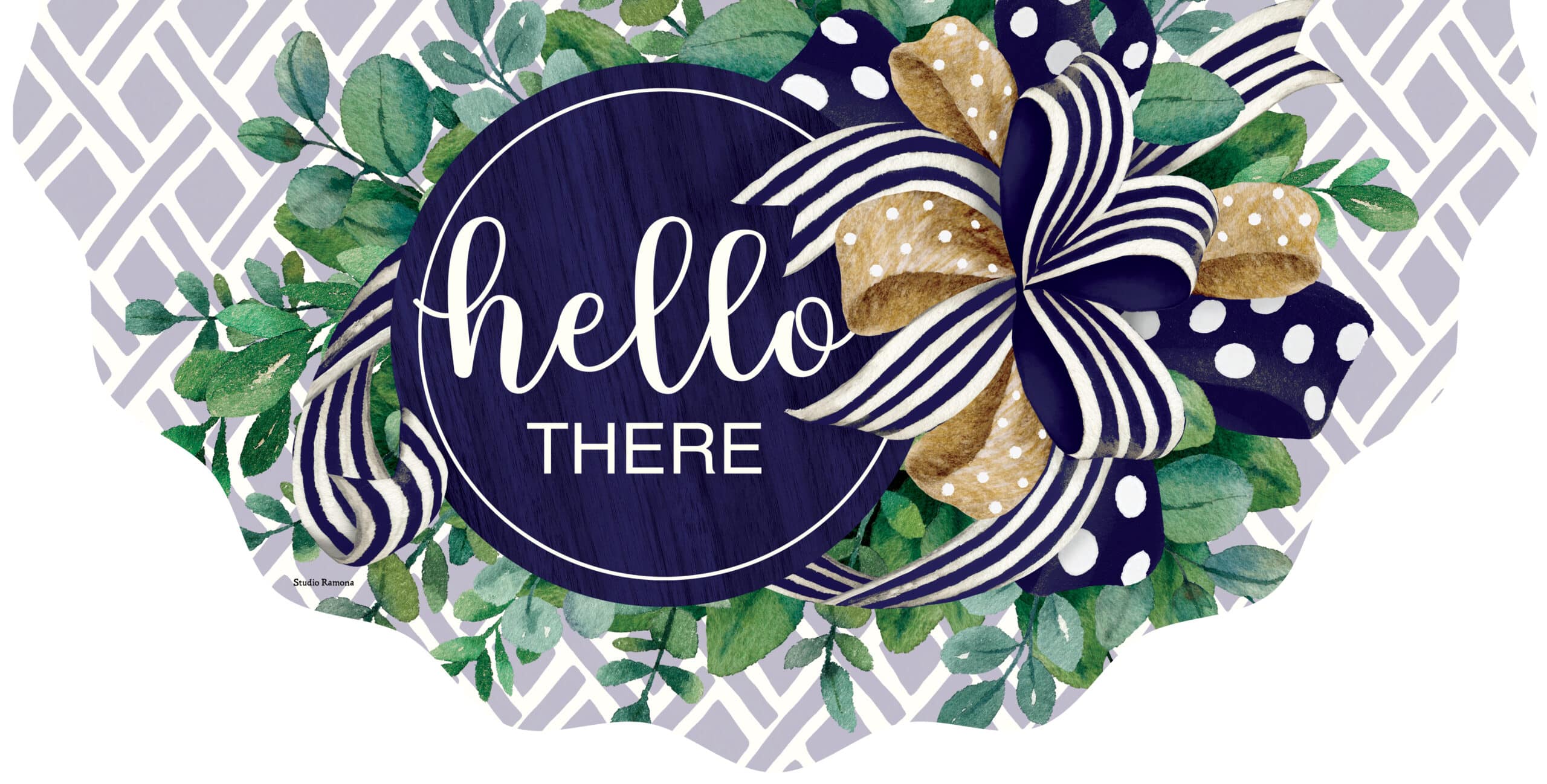 Vinyl Bunting-Eucalyptus on Navy