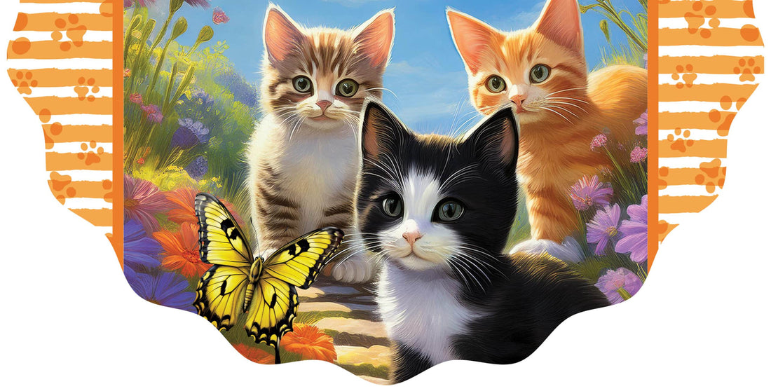 Vinyl Bunting-Kittens and Butterflies