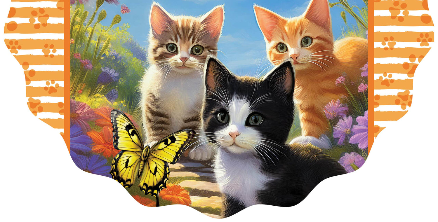 Vinyl Bunting-Kittens and Butterflies