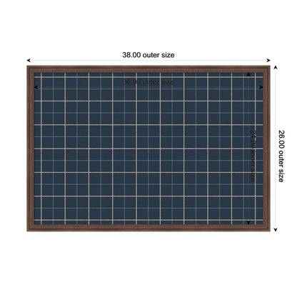 Framed Fabric Pinboard Navy Blue Plaid Wall Organization