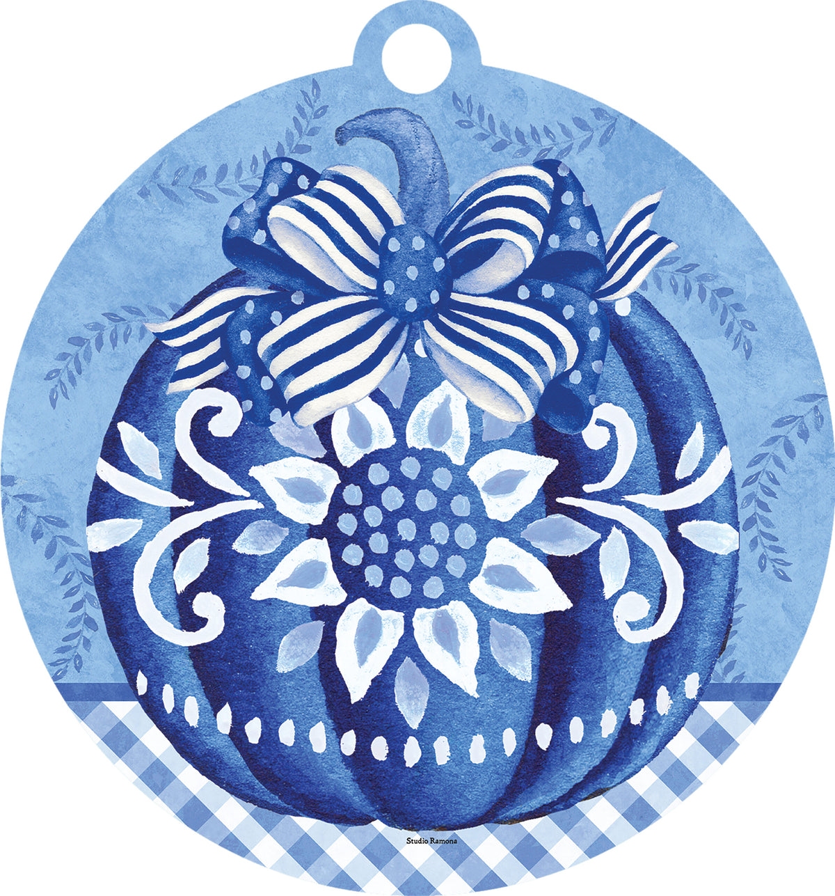 Chinoiserie Pumpkin Topiary-LG Hang Around