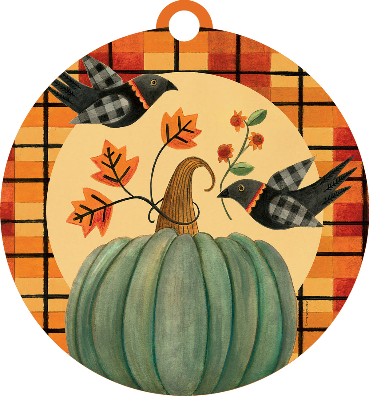Folk Art Pumpkin-LG Hang Around