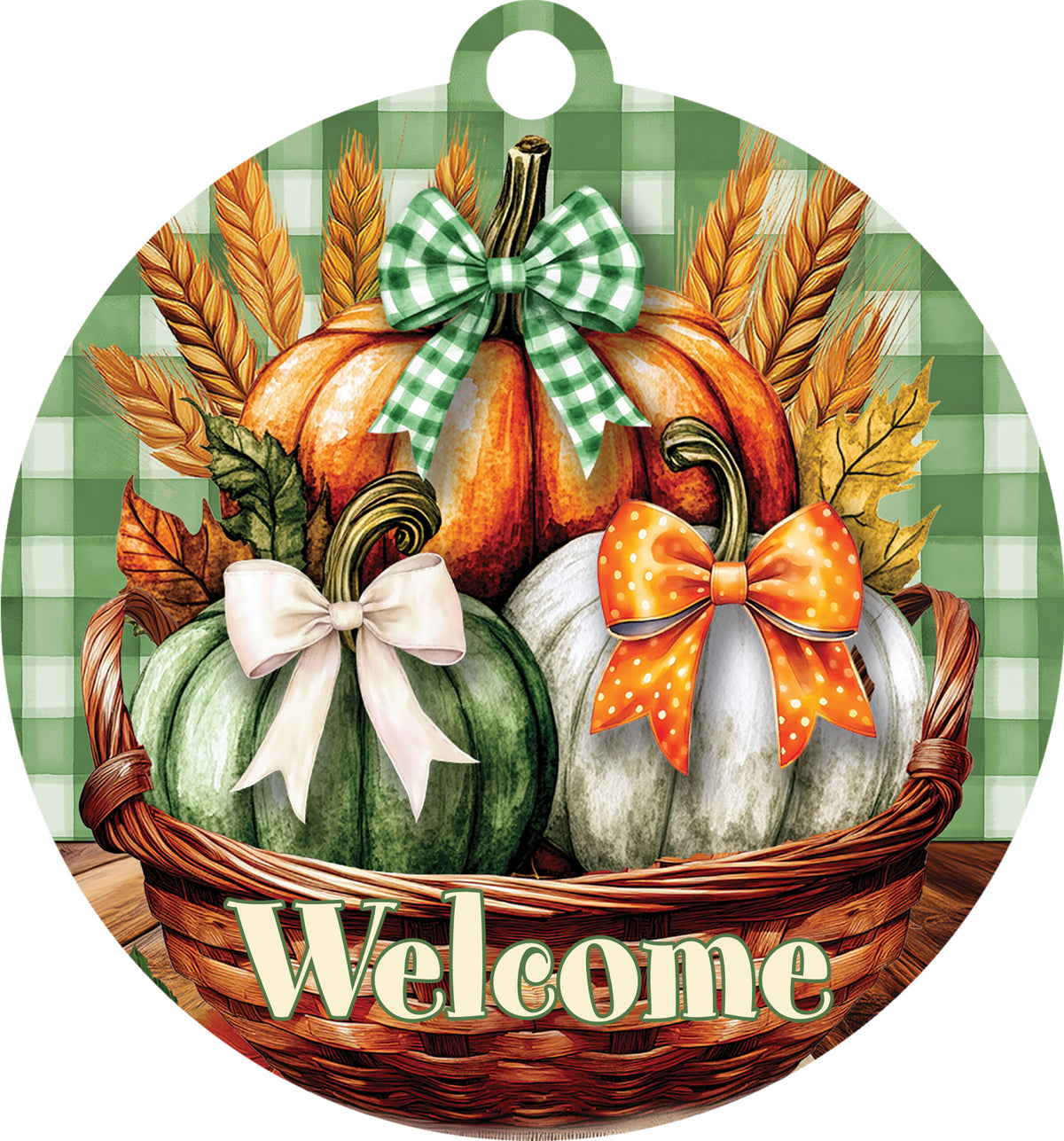 Pumpkin Bows Basket-LG Hang Around
