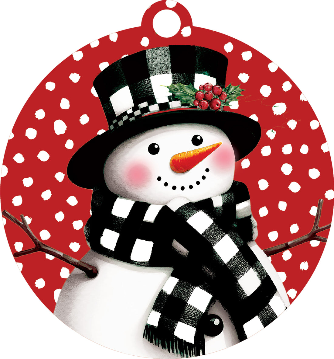 Checkered Snowman-LG Hang Around